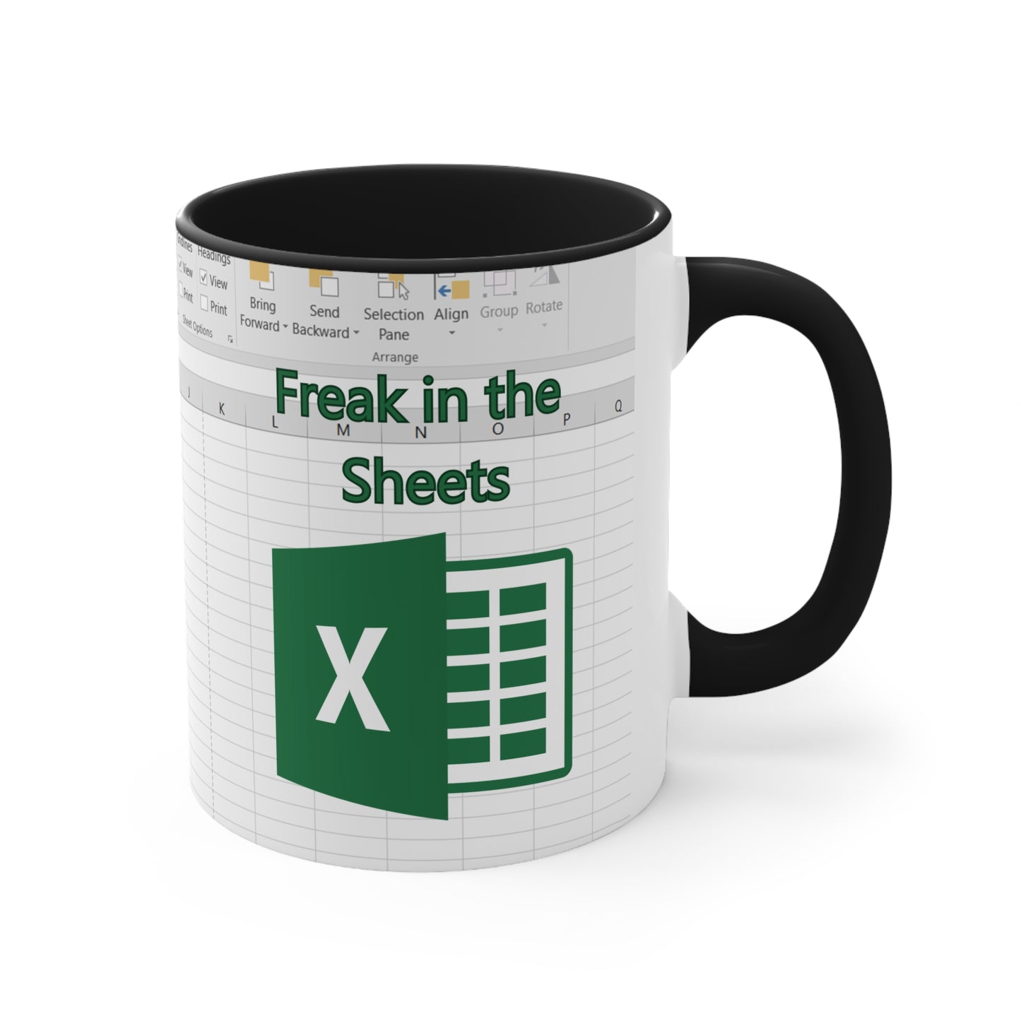 Freak in the Sheets Black Accent Coffee Mug, 11oz