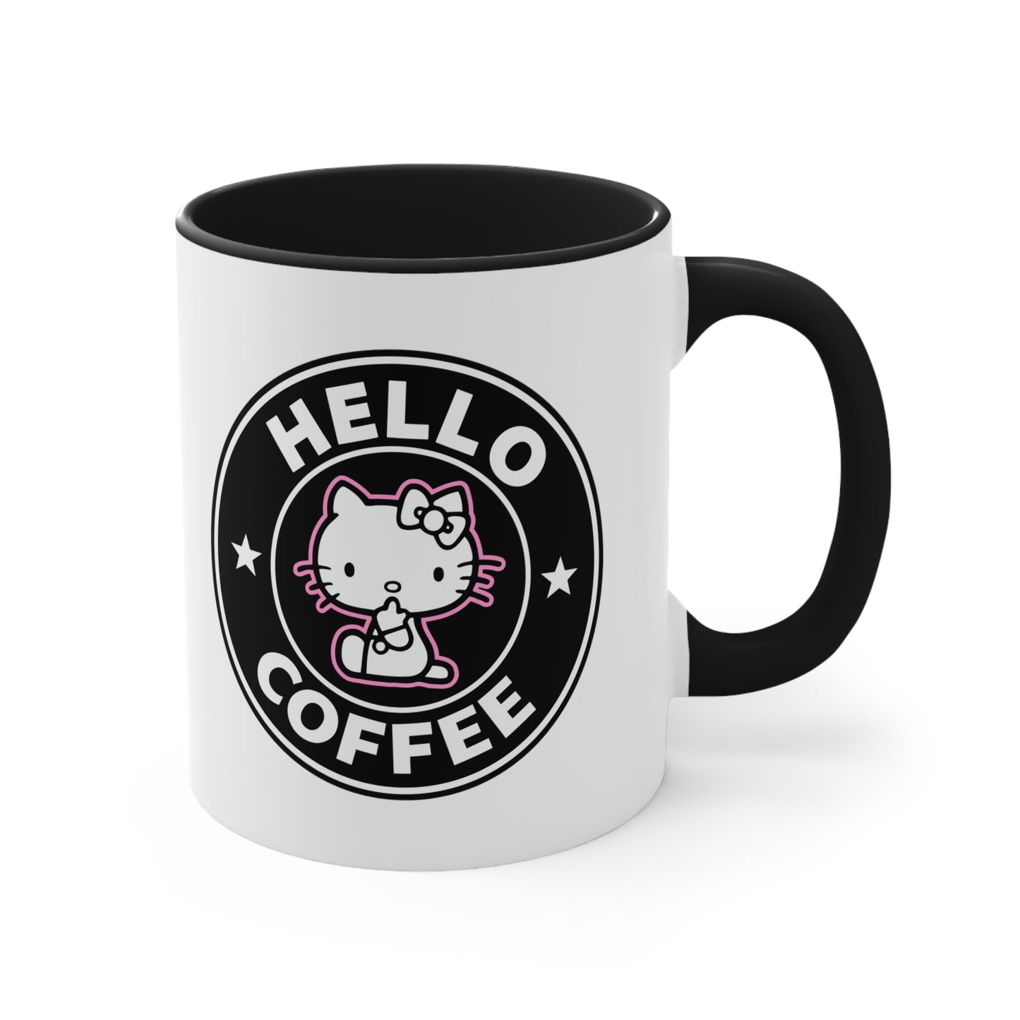 Hello Kitty Hello Coffee Black Accent Coffee Mug, 11oz