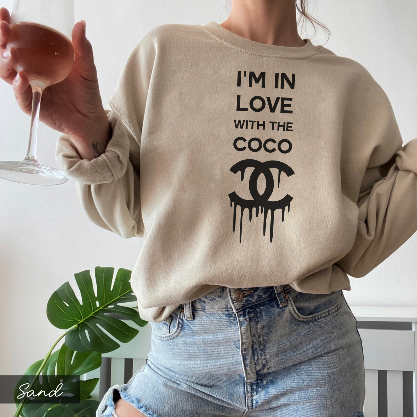 I'm In Love With The Coco Chanel Sweatshirt, Trendy Women's Designer Inspired Sweatshirt