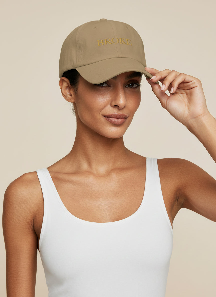 Broke Embroidered Dad Hat
