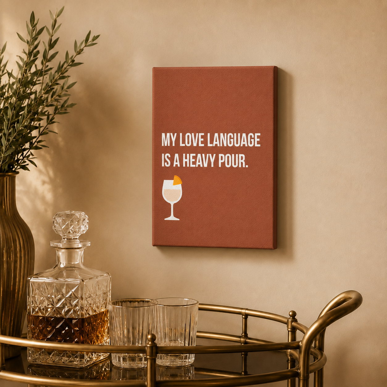 My Love Language Is a Heavy Pour | Thin Canvas Art Print