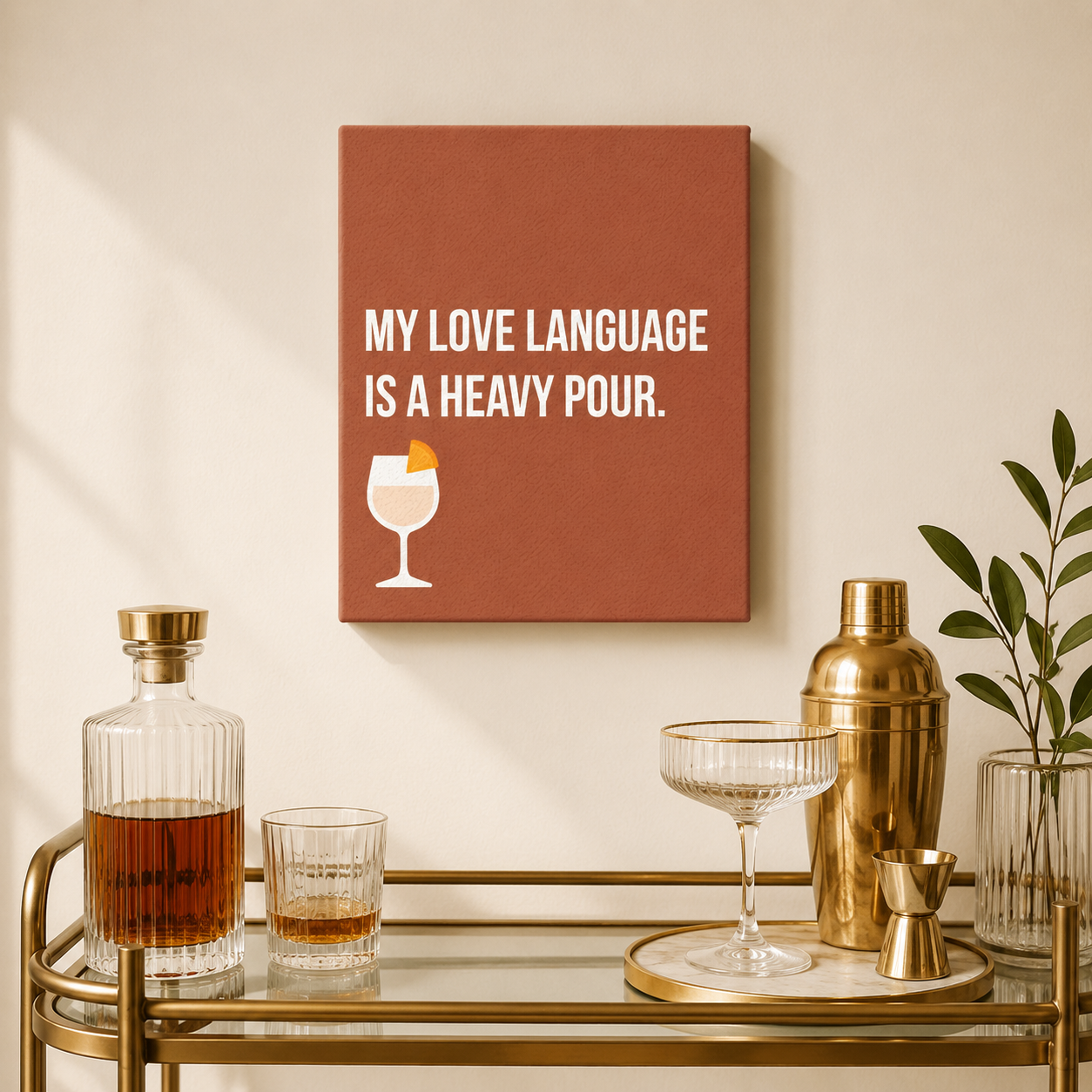 My Love Language Is a Heavy Pour | Thin Canvas Art Print