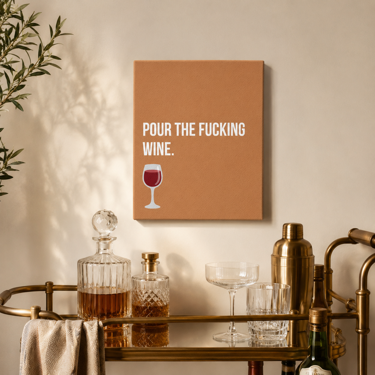 Pour The Fucking Wine | Thin Canvas Art Print