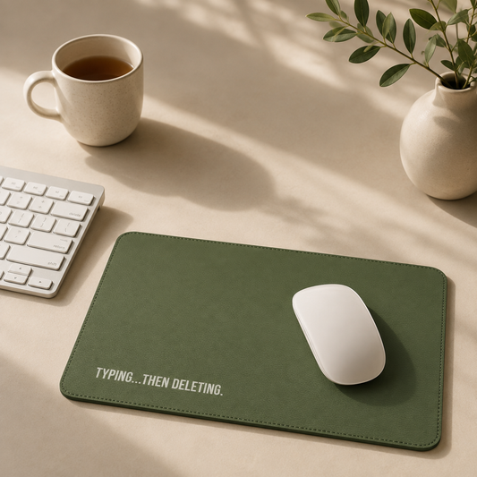 Typing...Then Deleting | Vegan Leather Mouse Pad