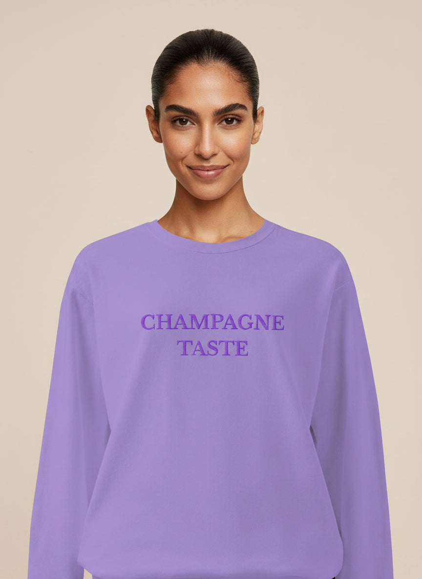 Champagne Taste Embroidered Sweatshirt