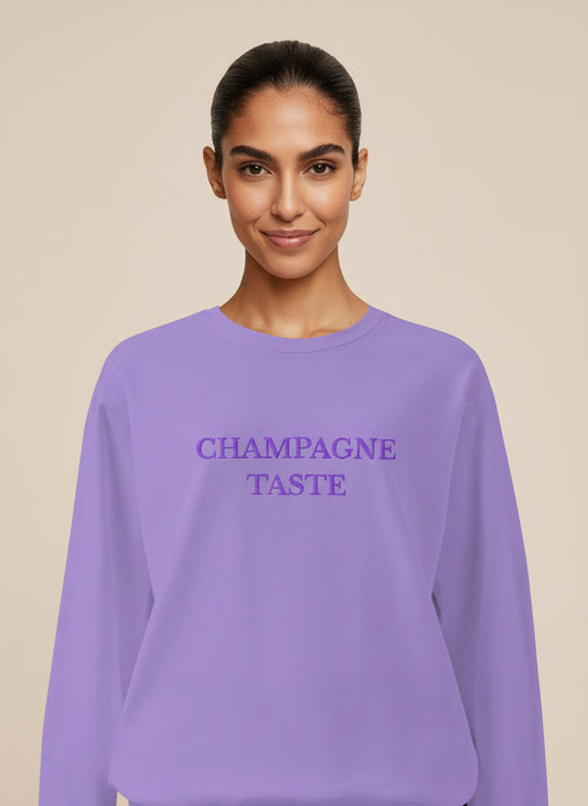 Champagne Taste Embroidered Sweatshirt