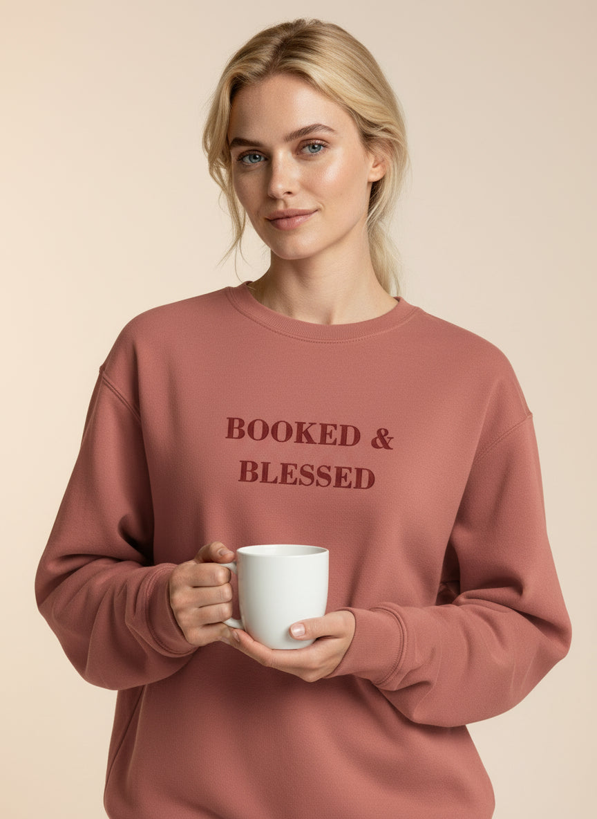 Booked & Blessed Embroidered Sweatshirt