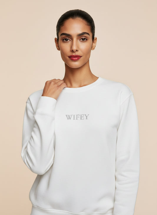 Wifey Embroidered Sweatshirt