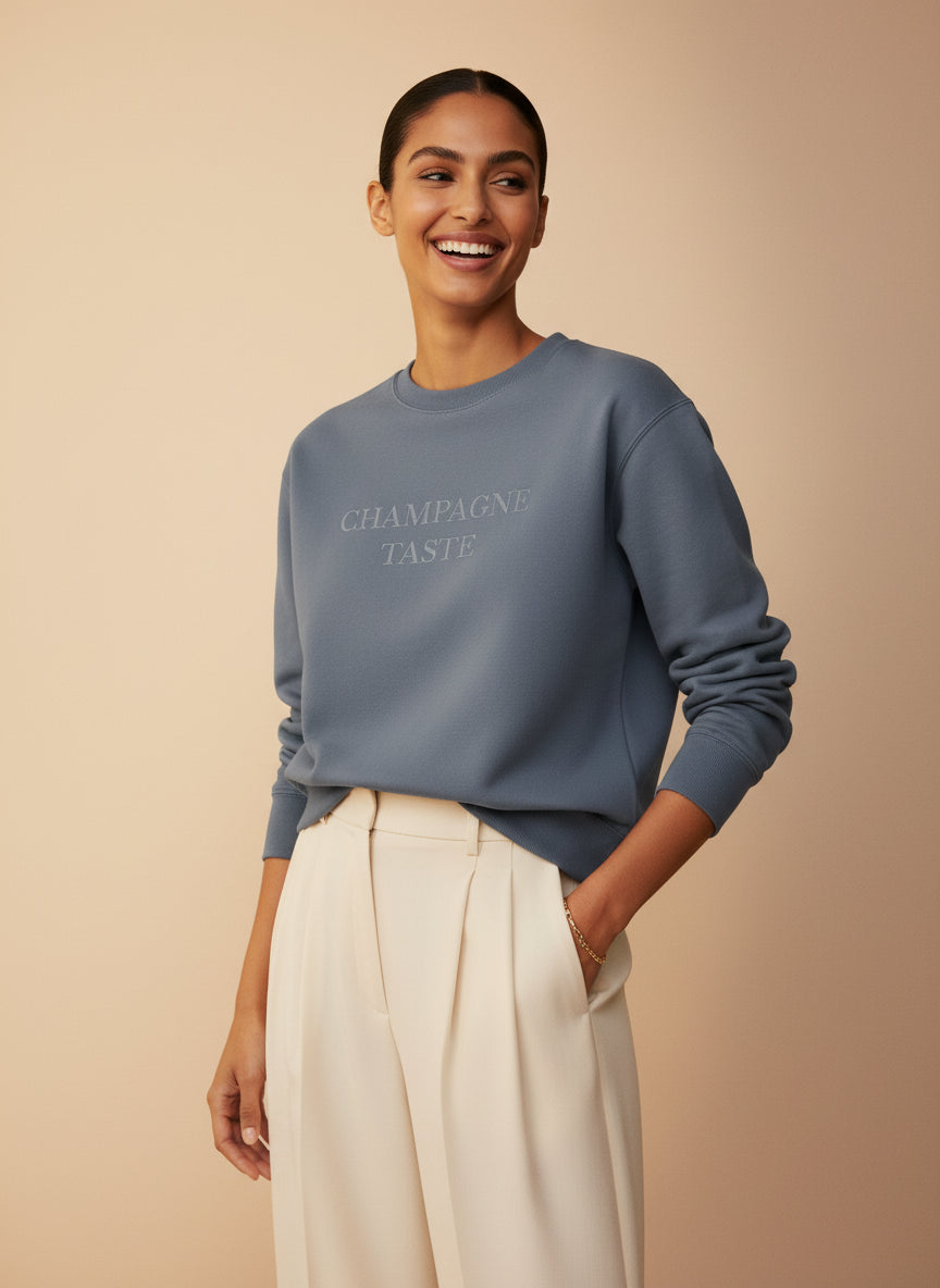 Champagne Taste Embroidered Sweatshirt