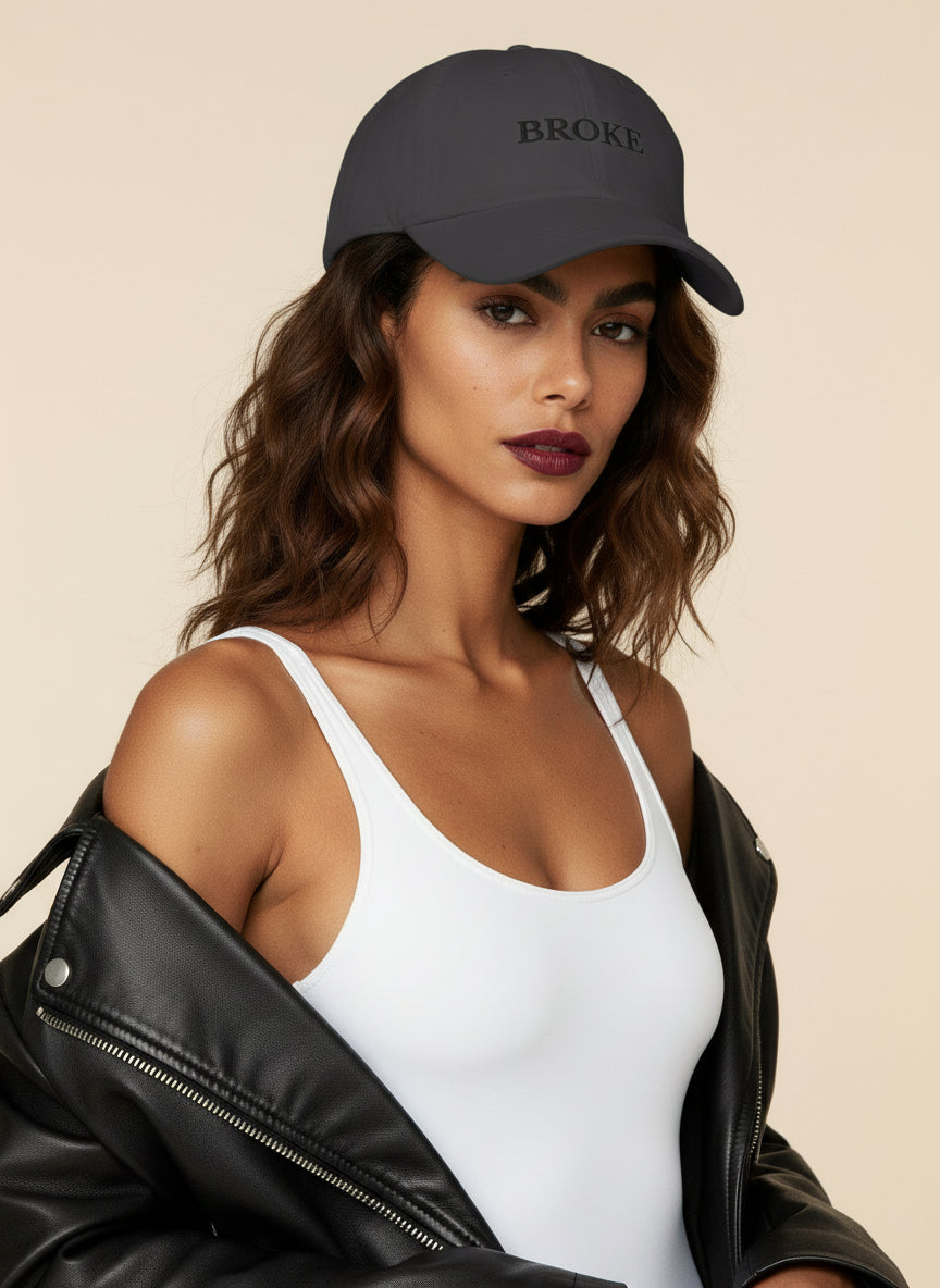 Broke Embroidered Dad Hat