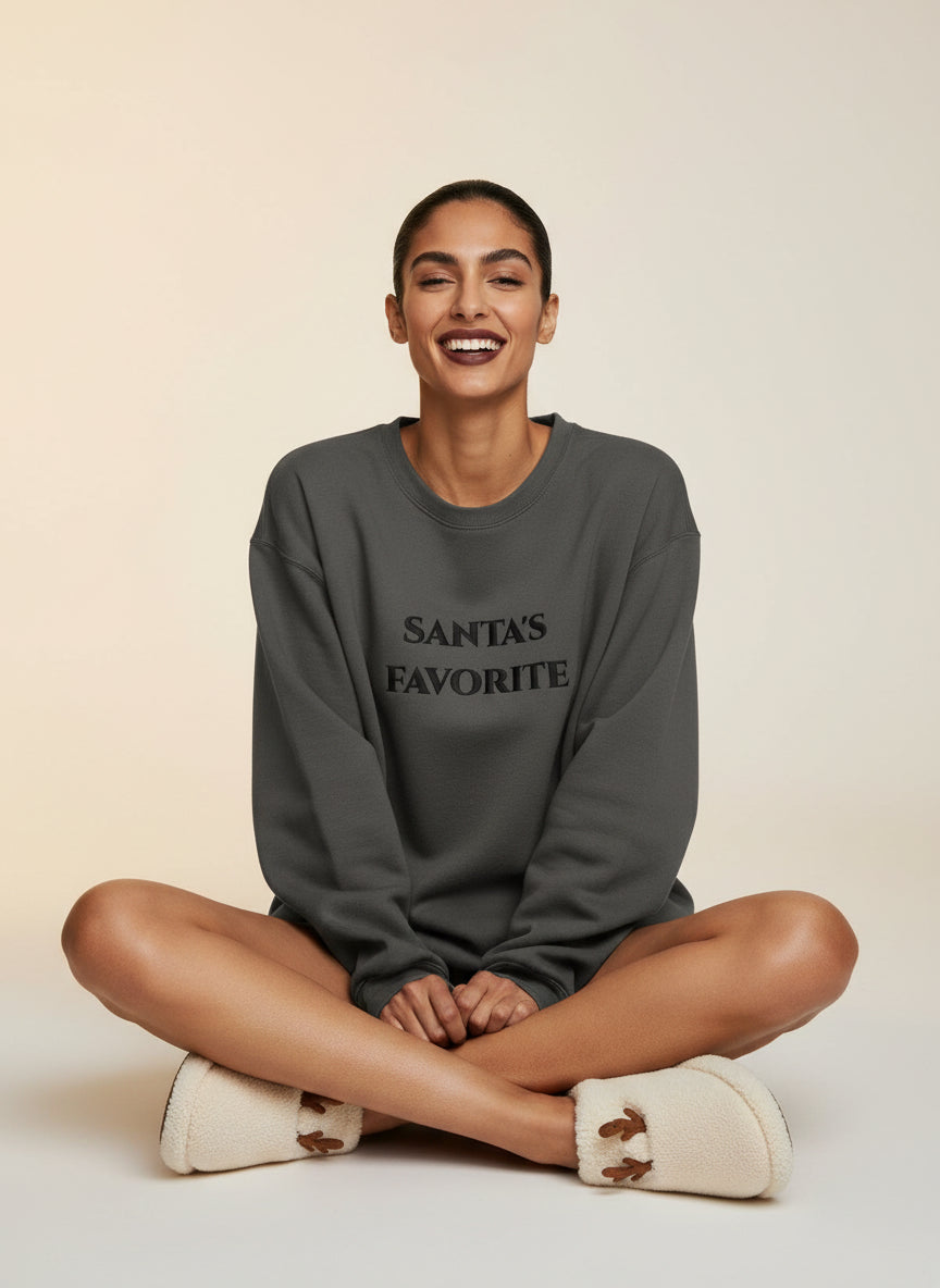 Santa's Favorite Embroidered Sweatshirt