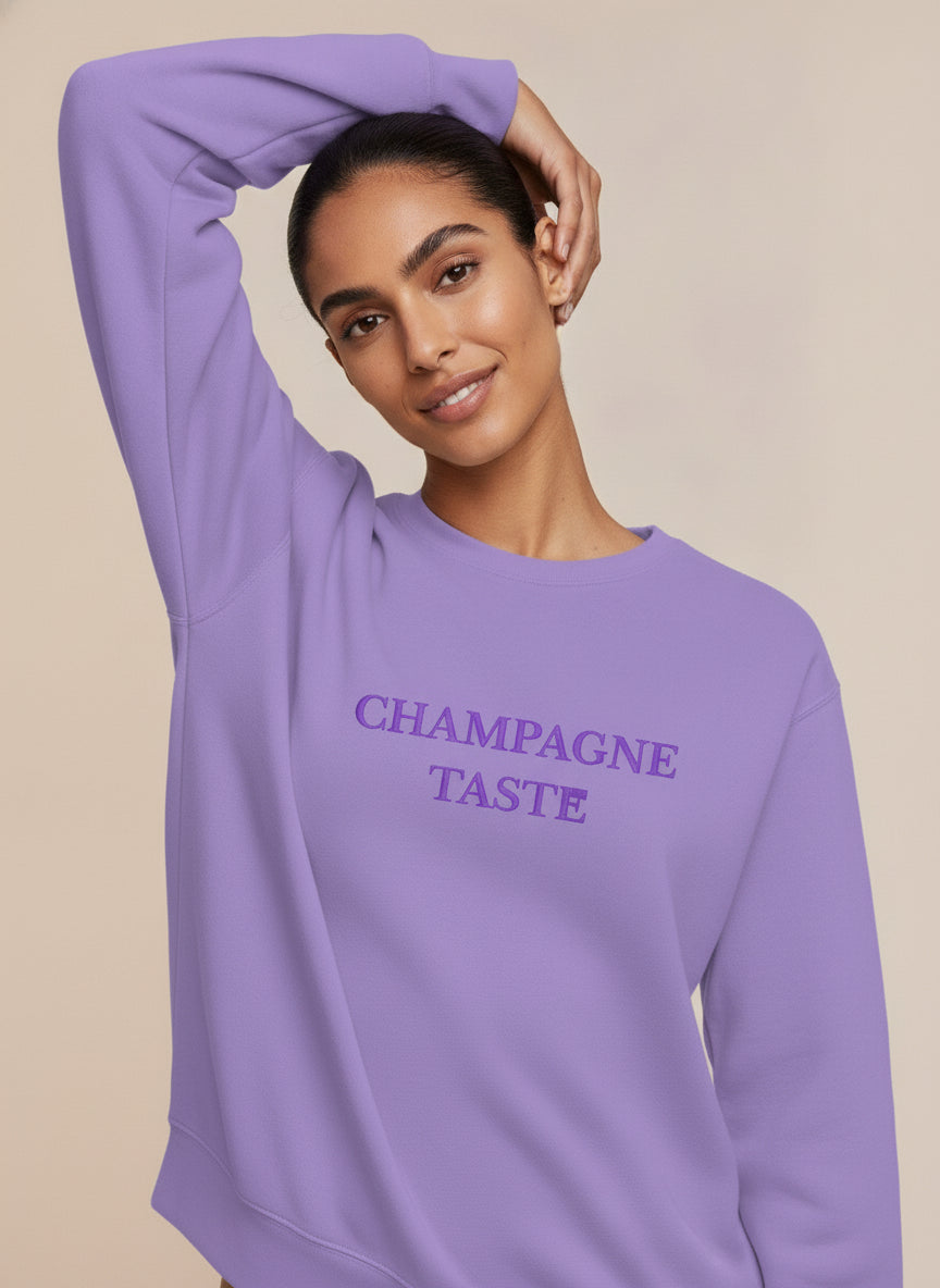 Champagne Taste Embroidered Sweatshirt