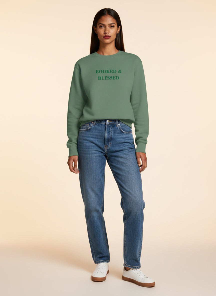Booked & Blessed Embroidered Sweatshirt